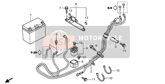 Honda SH300 2007 Batteria per un 2007 Honda SH300